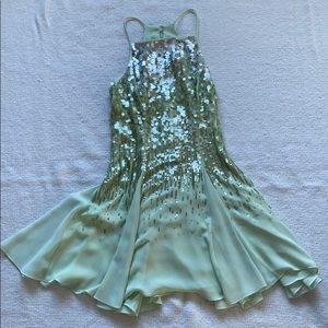 Halston Heritage Mint Green Sequin Mini Dress